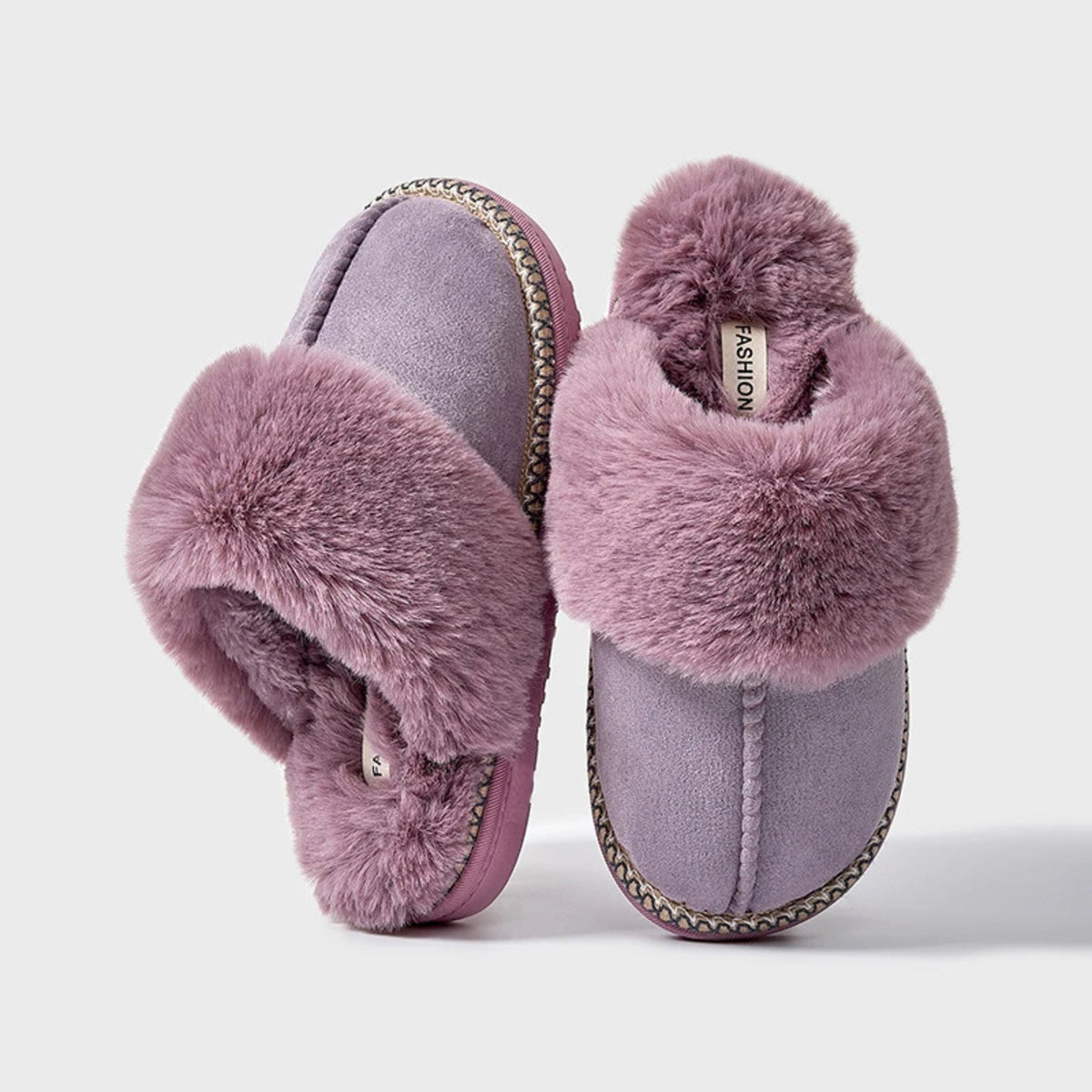 Women’s Winter Fur Slippers – Plush Cotton House Slides Warm and Fluffy Comfort