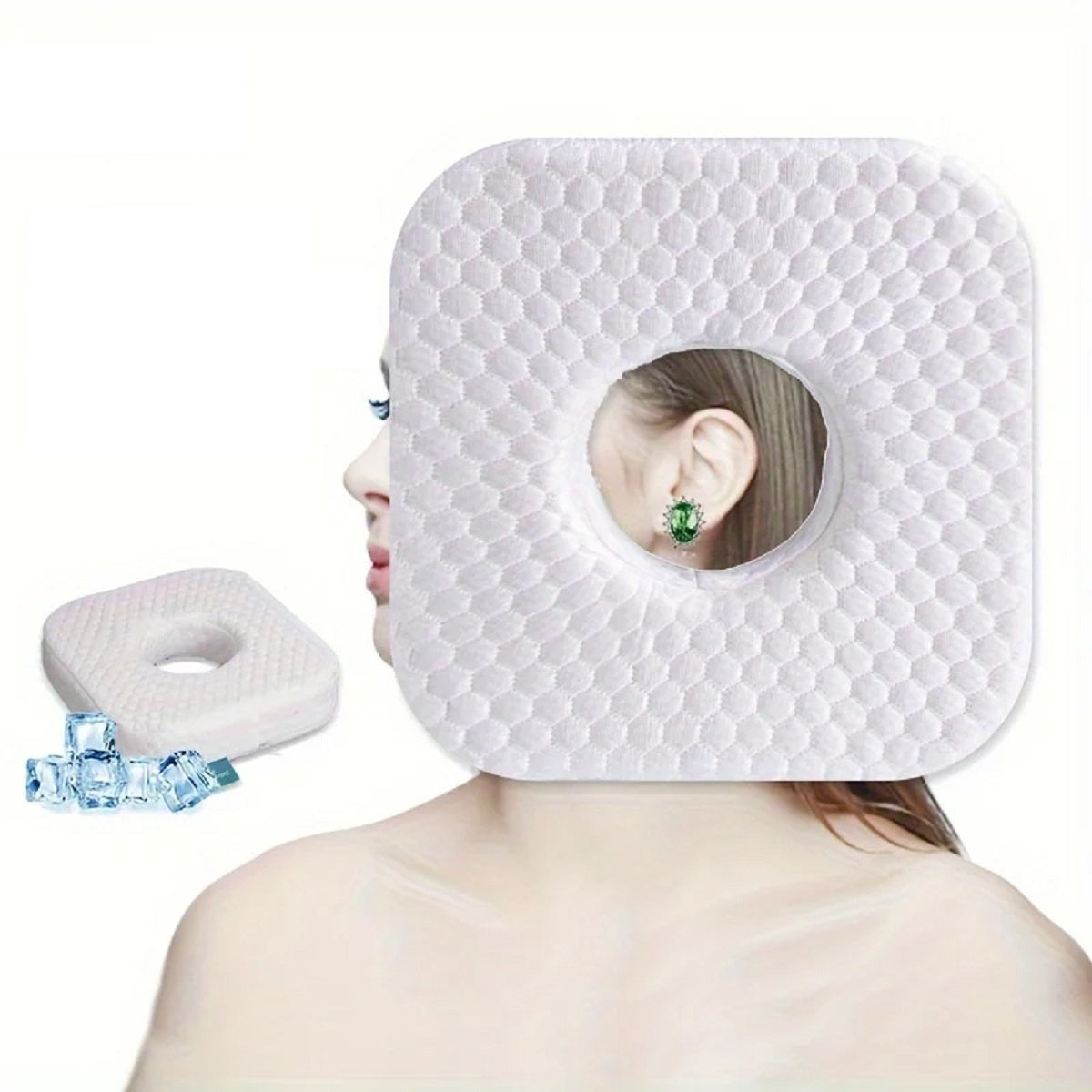 Memory Foam Ear Pillow with Ear Hole