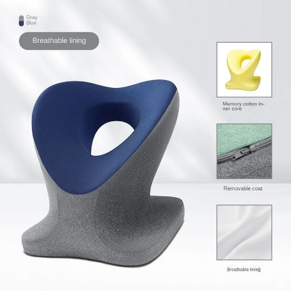 Memory Foam Nap Headrest Neck Support Office Pillow