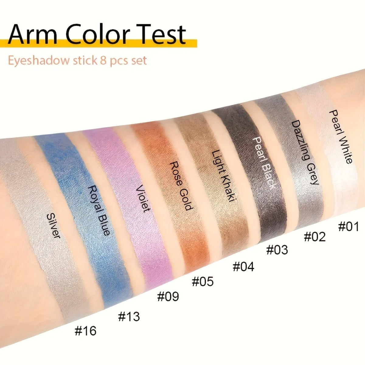 Metallic Eyeshadow 8-Pc Stick Set – Waterproof Long-Lasting and Multi-Colour