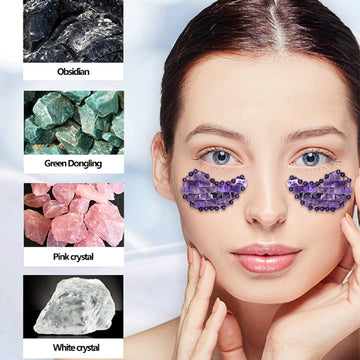 Natural Jade Rose Quartz Black Obsidian Eye Mask