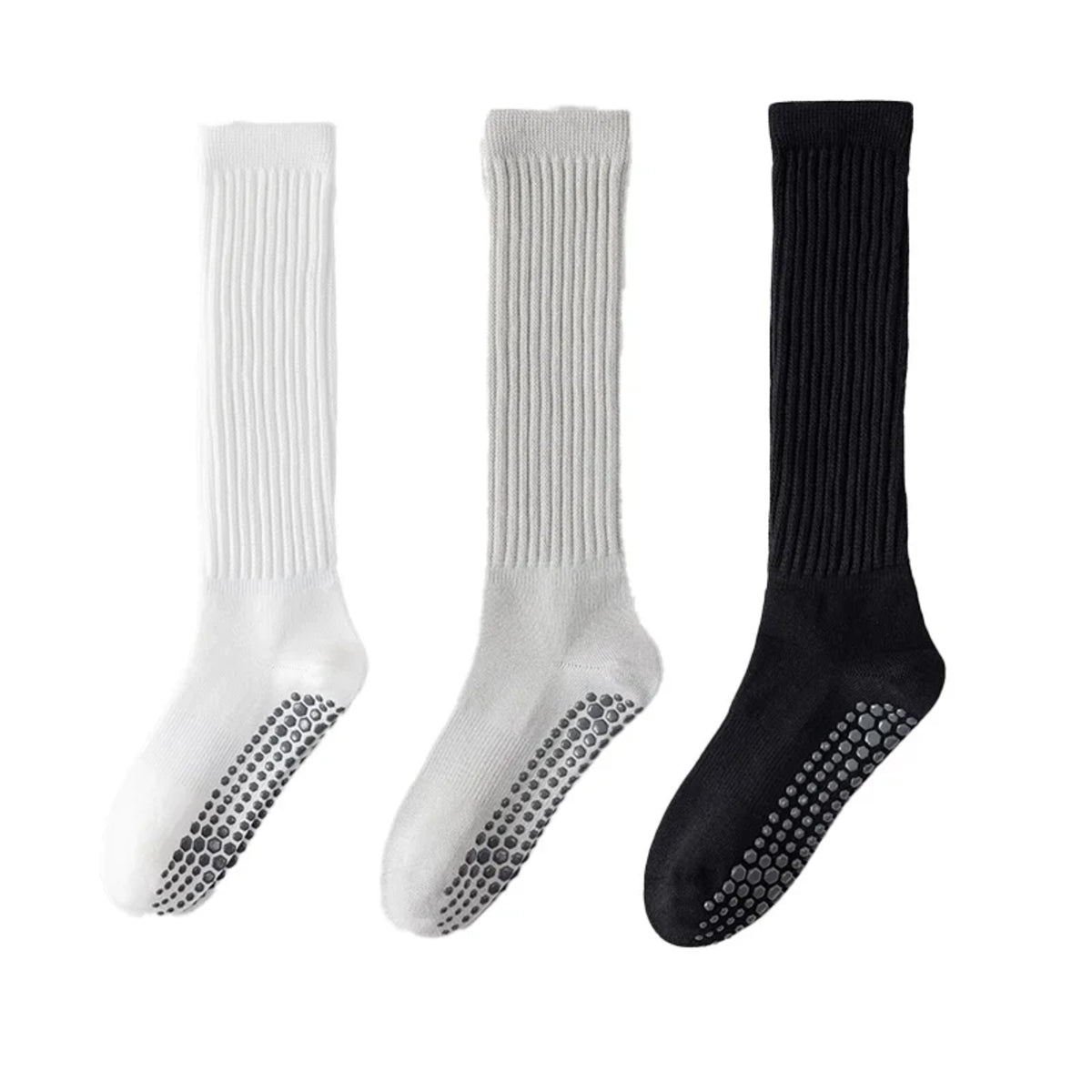 Women’s 3 Pairs Winter Cotton Socks – Warm Knee-High Non-Slip