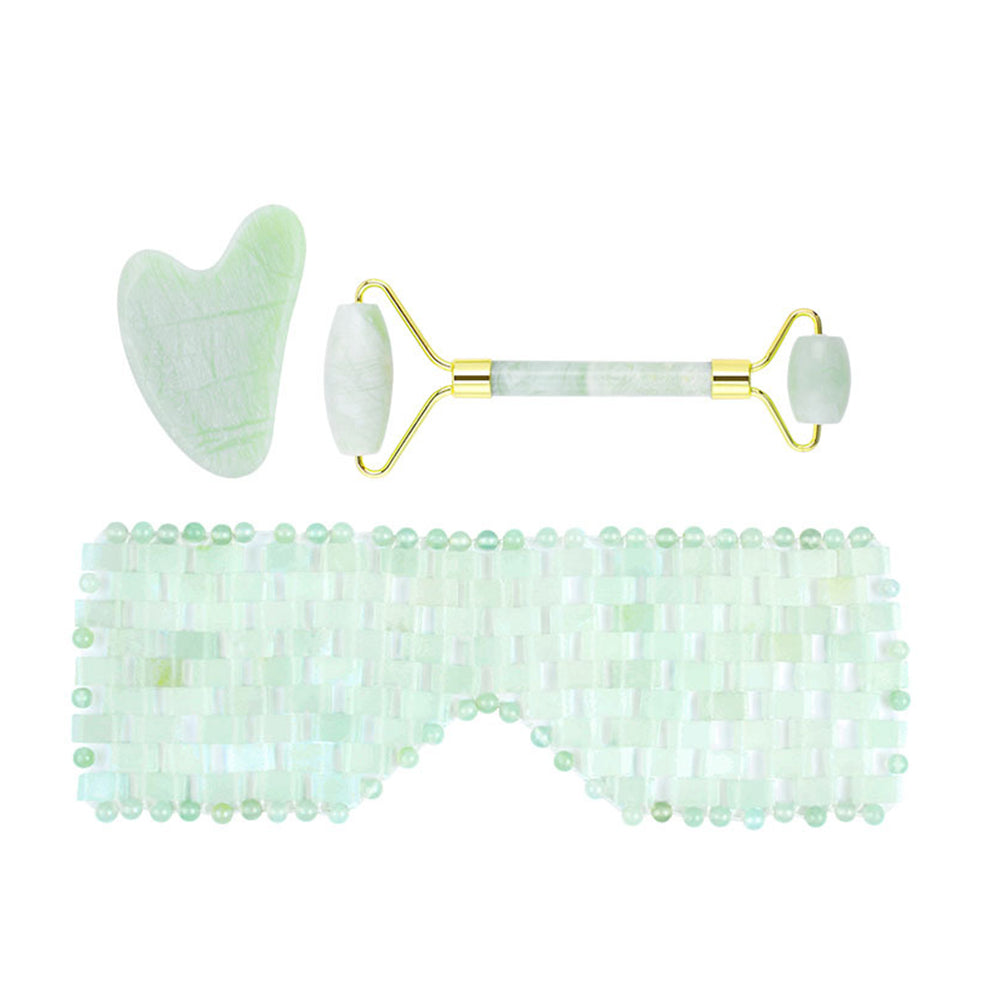 Facial Care Jade Roller Guasha Scraper eye Mask Set